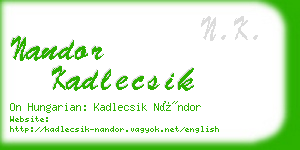 nandor kadlecsik business card